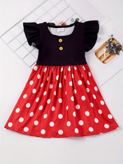 Toddler Girls Polka Dot Princess Dress For Party Beach Vacation
