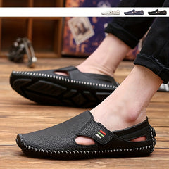 Men's Stitched Cut Out Slip On Loafers, Casual Outdoor Walking Shoes