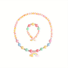 Unicorn Rainbow Jewelry Set for Kids - Earrings, Necklace, Bracelet, Ring