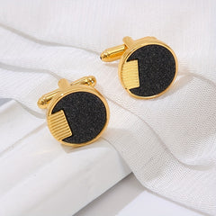 Men's Round Cufflinks Wedding Business Shirt Tie Buttons