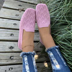 Women's Geometric Braided Flat Shoes Slip On Soft Sole Casual Outdoor Shoes