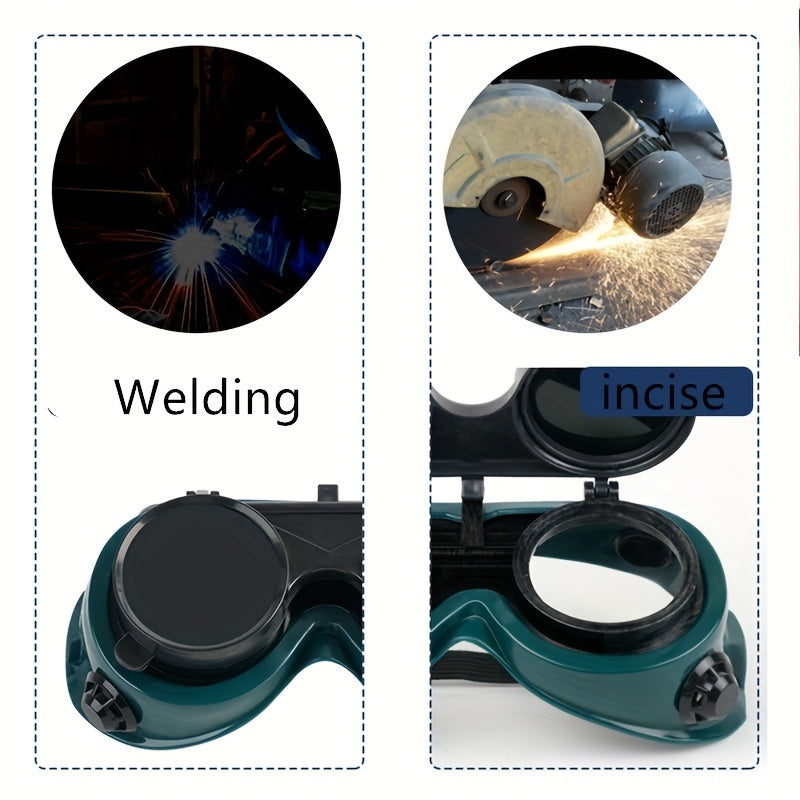 Double Flip Welding Glasses Welder Glasses Argon Arc Welding Protective Goggles