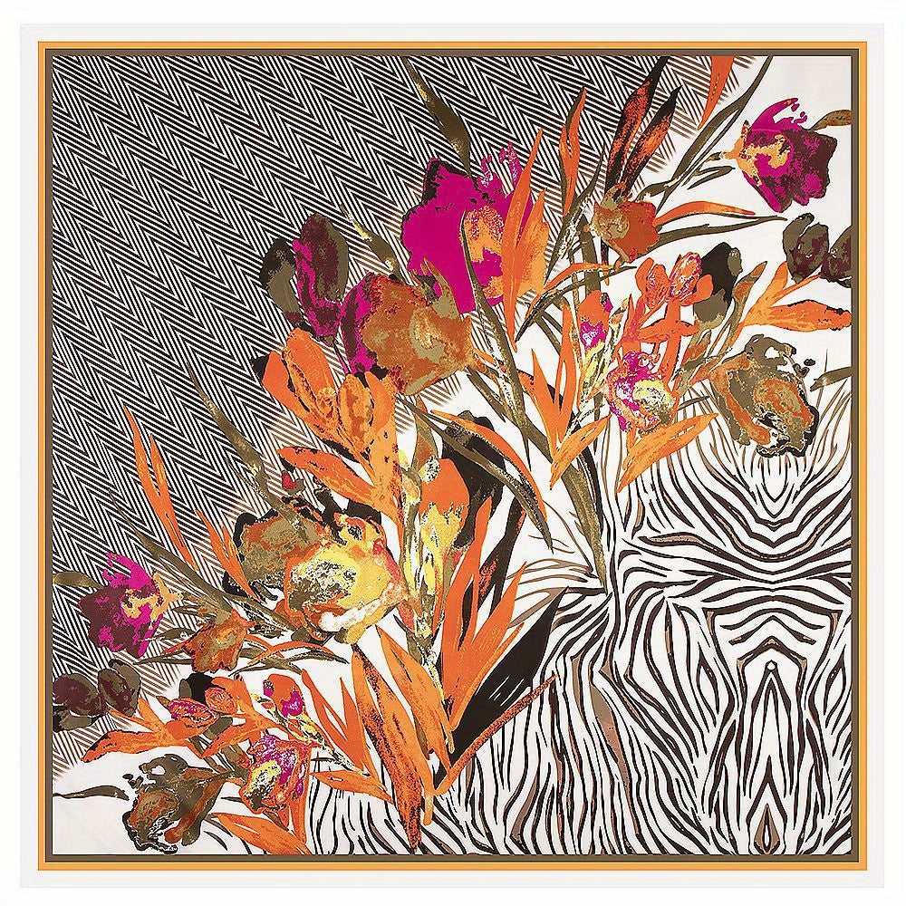 Flower & Chevron Bandana Silk Tube Top Scarf Wrap