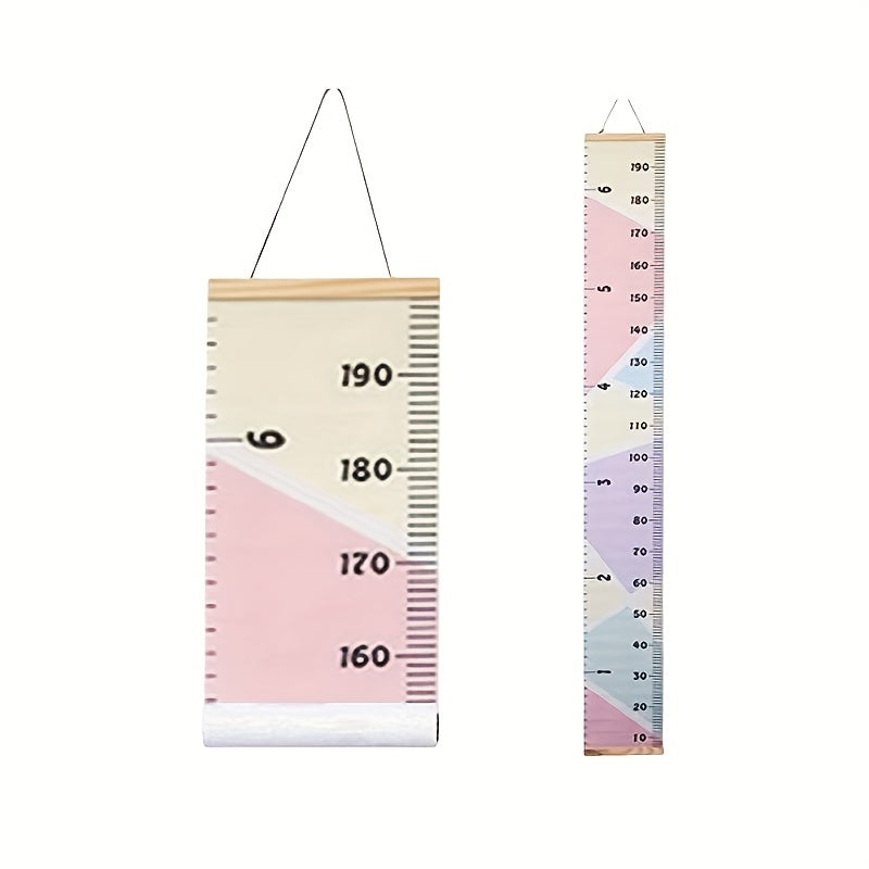 Pink Block Height Growth Chart Ruler for Kids Bedroom Nursery Wall Decor