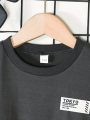 Boy's 2pcs Sweatshirt & Sweatpants Set TOKYO Print Long Sleeve Top