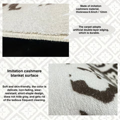 Soft Geometric Area Rug Non Slip Washable - Living Room Rug