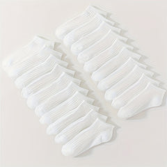 20 Pairs Soft Lightweight Ankle Socks Women's Stockings & Hosiery