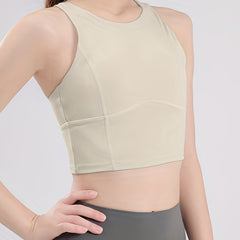 Solid Fitness Sports Bra with Criss Cross Straps