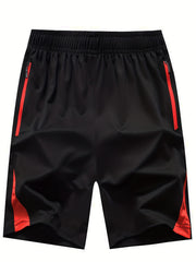 Men's Green Stripe Comfy Shorts High Stretch Elastic Waist Drawstring Shorts