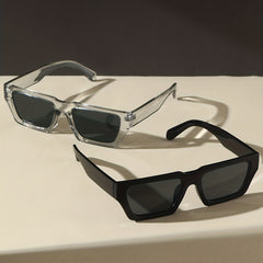 Vintage Rectangle Sunglasses Men Women 90s Retro Chunky Sun Shades