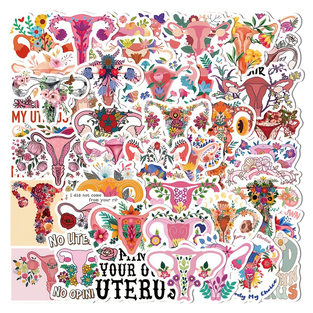 50pcs Uterus Flower Series Graffiti Sticker Motorcycle Laptop Cup Waterproof