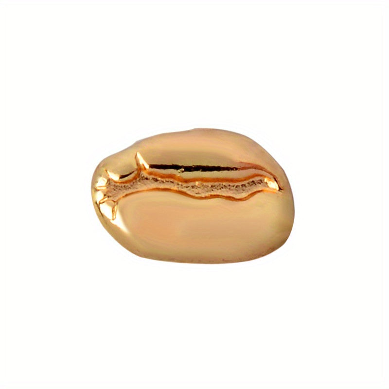 Vintage Coffee Bean Shape Brooch Button Clothes Shirt Collar Lapel Pin