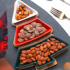 Christmas Decor Fruit Bowl Ceramic Plates Dishes Tray Snack Serving Tray