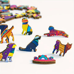 Sunflower & Bee Wooden Puzzle - Handcrafted Unique Irregular Animal Shape