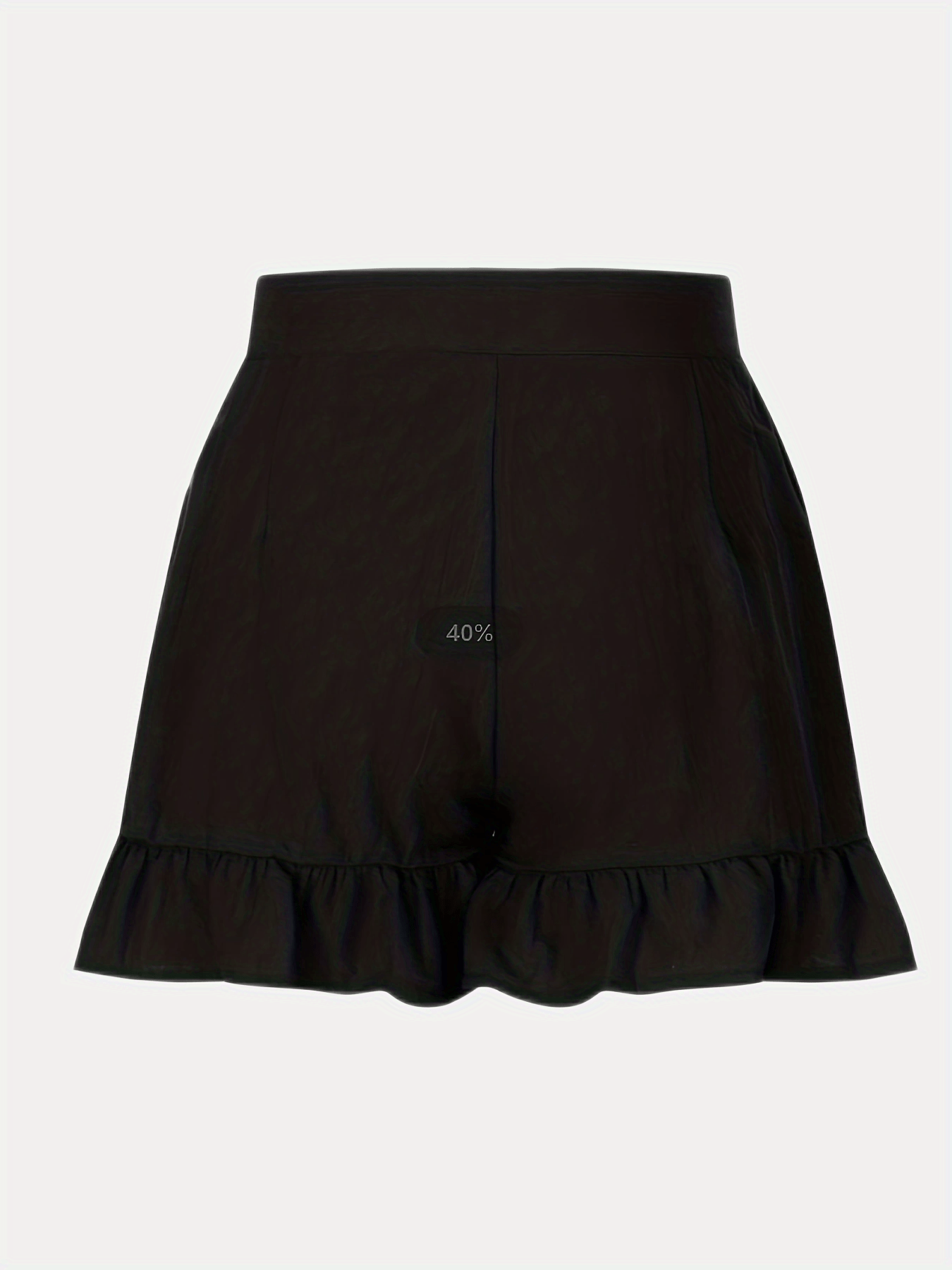 Women's Plus Size Button Fly High Rise Pleated Ruffle Trim Loose Shorts