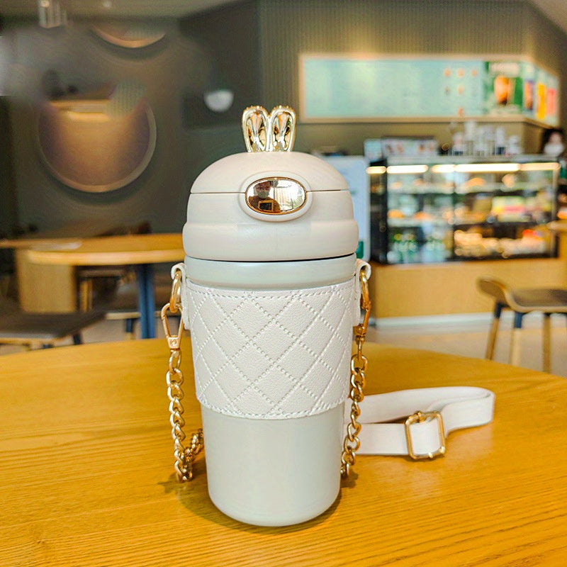 Rabbit Stainless Steel Insulation Cup with Bouncing Straw