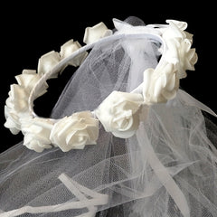 Rose Headband Long Veil Hair Accessory