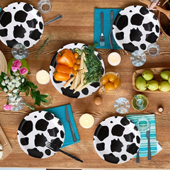 50pcs Cow Print Party Supplies Disposable Dinnerware