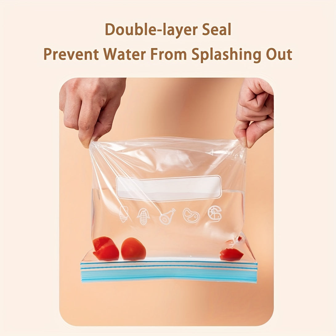 40pcs Reusable Food Storage Bags Double Layer Sealed Leak Proof Freezer Bags