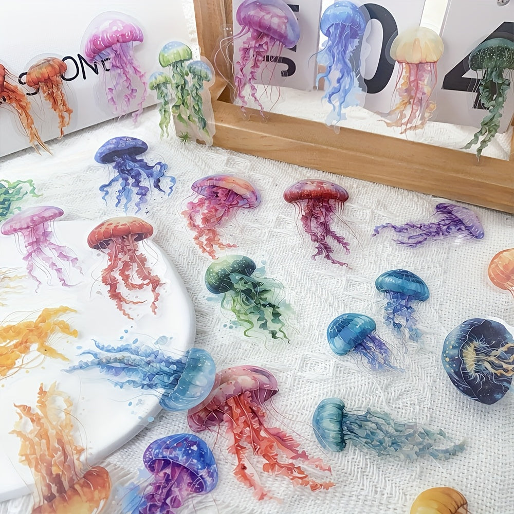 50pcs Jellyfish PET Stickers Decals For Phone Notebook Luggage