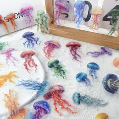 50pcs Jellyfish PET Stickers Decals For Phone Notebook Luggage