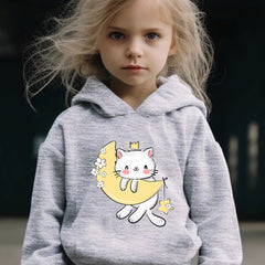 Cat & Moon Print Girls Outfits For Spring Fall Outdoor