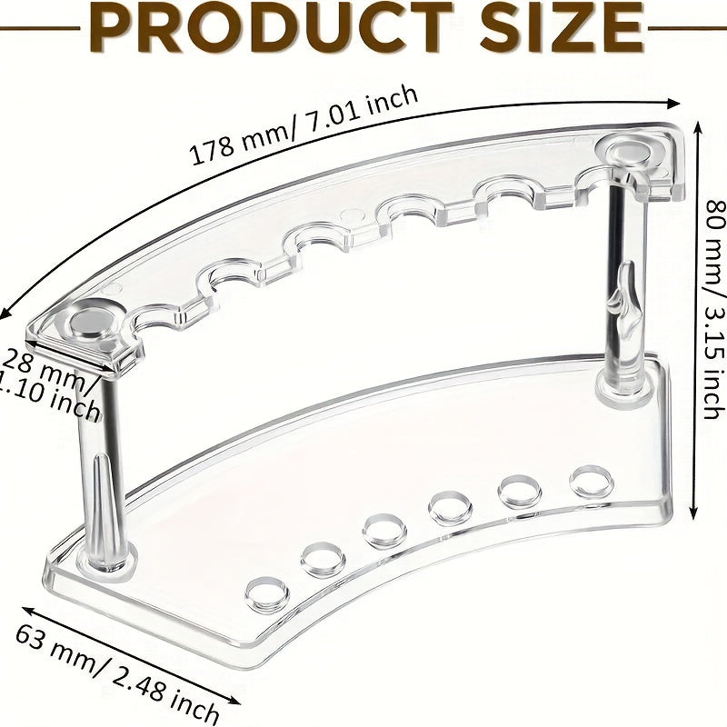 1pc Transparent Pen Holder 6 Slots Display Stand Organizer
