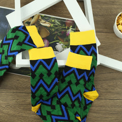 Men's Cartoon Striped Crew Socks - 2 Pairs
