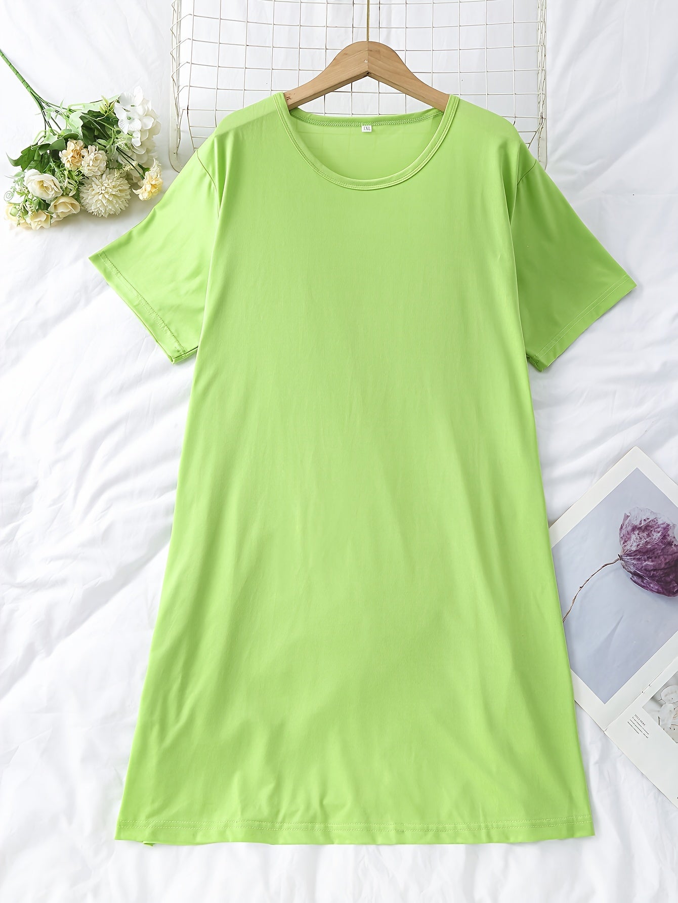 3 Pack Plus Size Nightdress Set Women's Short Sleeve Tee Sleep Dress