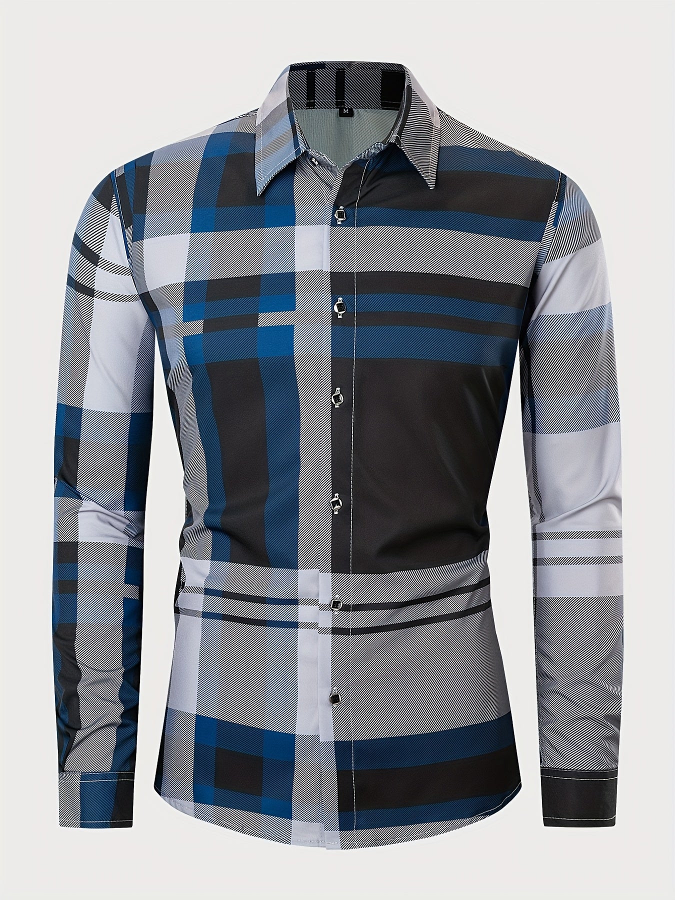 Stripe Print Men's Casual Long Sleeve Shirt