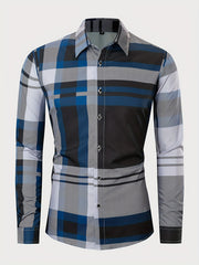 Stripe Print Men's Casual Long Sleeve Shirt