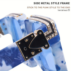 Mixed Artificial Diamond Rimmed Sunglasses for Outdoor