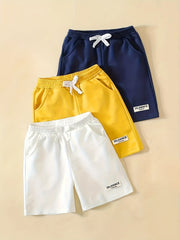 3pcs Boys Letter Print Quick Drying Shorts for Summer