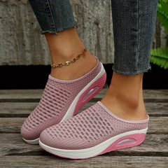 Breathable Knit Mule Sneakers Comfortable Slip On Shoes
