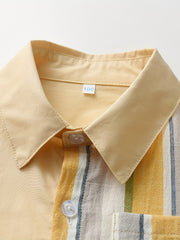 Boys Striped Short Sleeves Shirt For Summer Kids Clothes