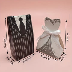 4pcs Wedding Dress Gift Boxes Candy Gift Boxes Party Wedding Decoration