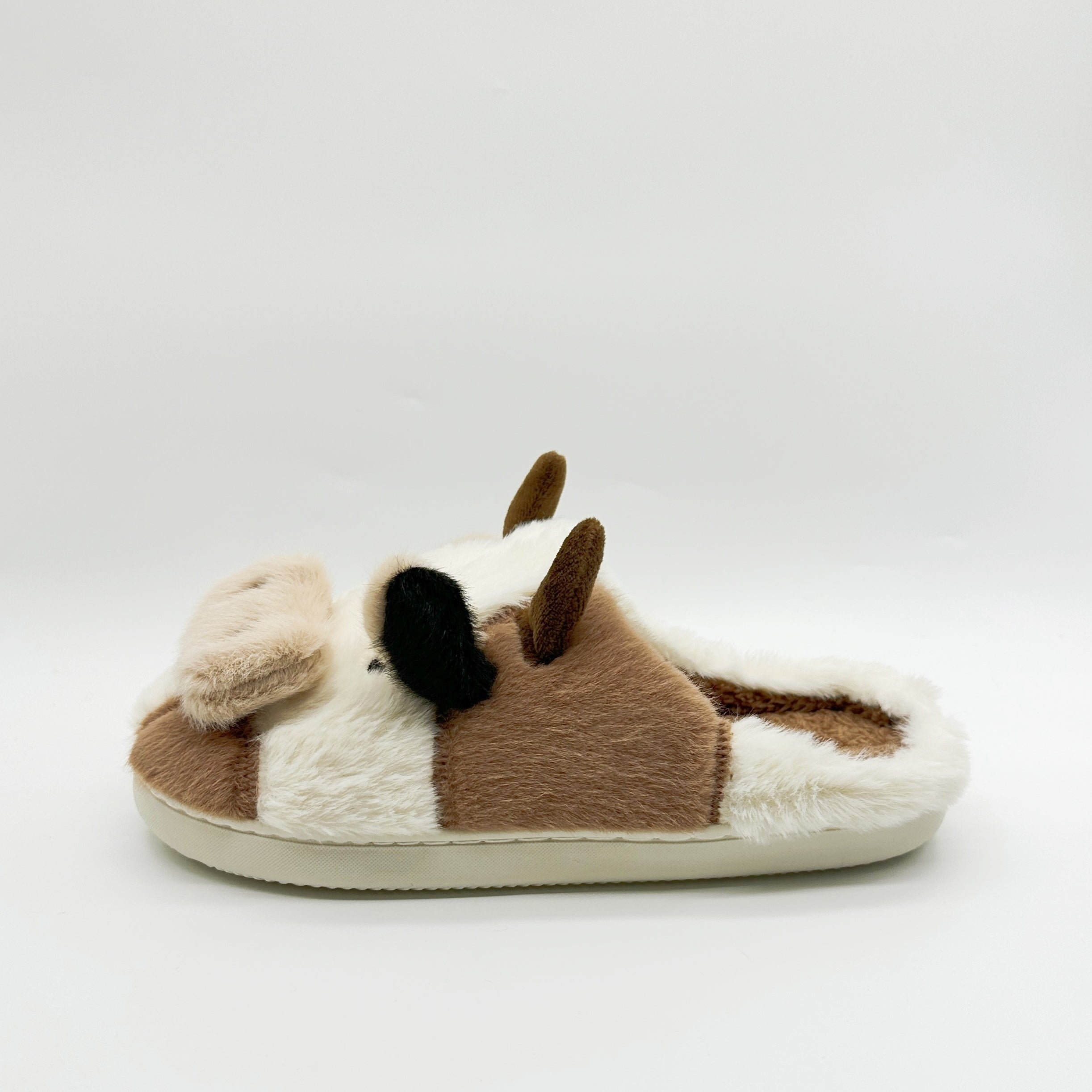 Men's Cartoon Cow Plush Lining Slides