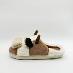 Men's Cartoon Cow Plush Lining Slides