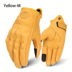 Knuckle Protection PU Leather Motorcycle Gloves