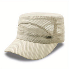 Unisex Mesh Flat Top Hat Lightweight Baseball Cap Sun Visor