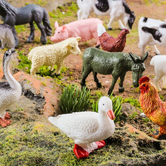 12pcs Farm Animal Figures Set Educational Toy Collection for Children 3-6 Years