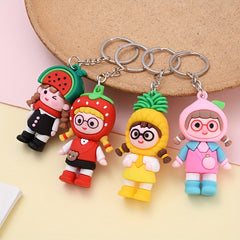 Cartoon Fruit Girl Keychain Watermelon Strawberry Pendant Ornament