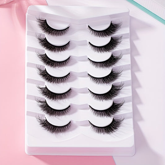 7 Pairs False Eyelashes Short & Long Fox Eye Lashes
