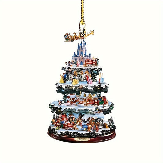 Flat 2D Acrylic Christmas Tree Pendant - Holiday Wishes & Festive Atmosphere