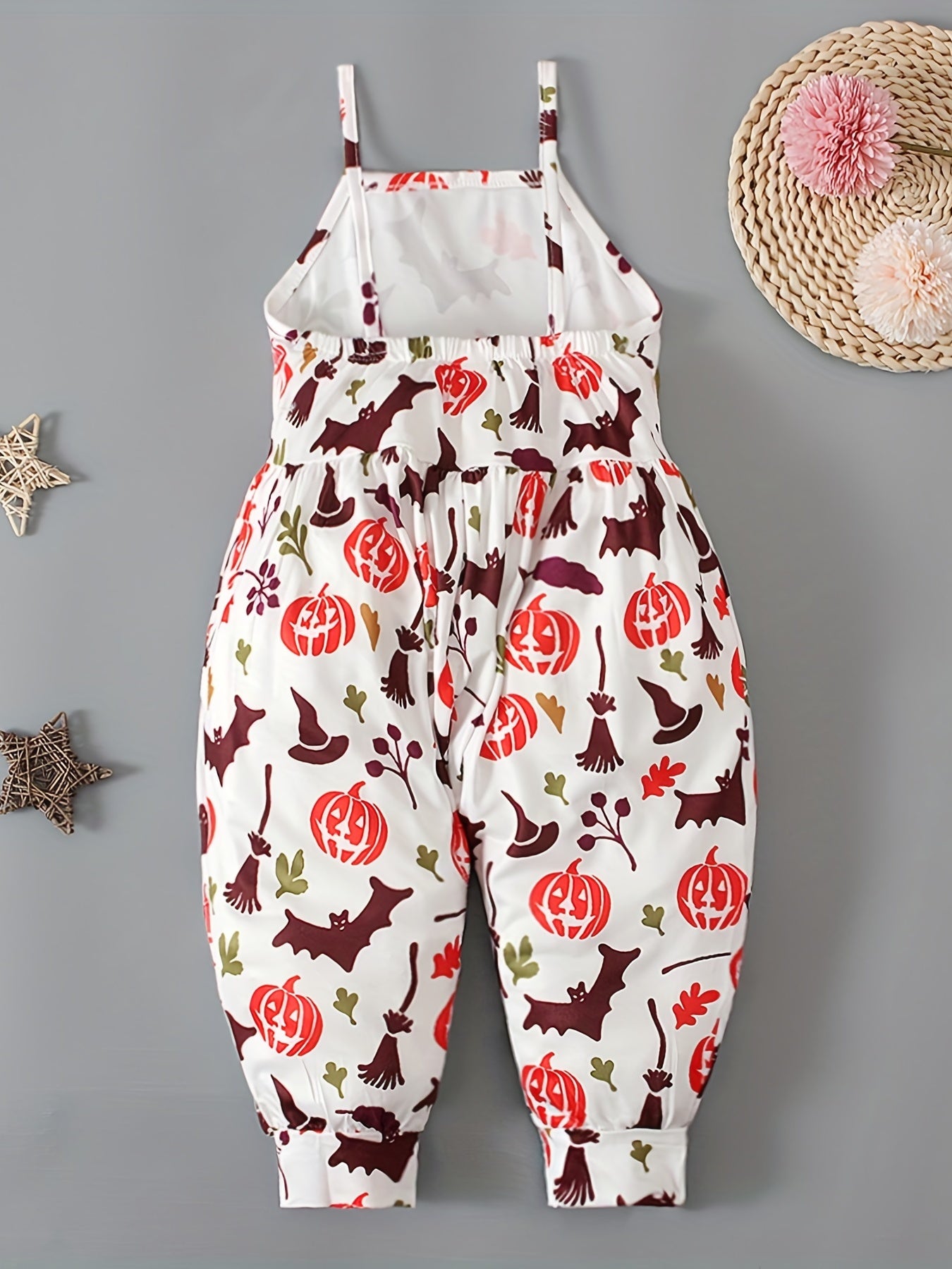 Girls' Halloween Bat Cami Jumpsuit - Sleeveless Cartoon Print