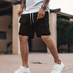 Men's Drawstring Cargo Shorts with Pockets