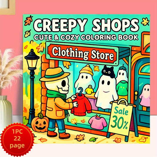Horror Shops Adult Coloring Book: Festive and Daily Art Supplies