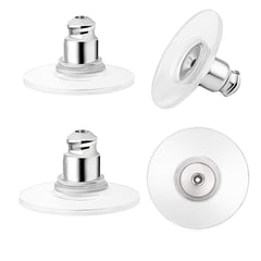 Silver Earring Safety Backs - Replacement Clutch Backs for Earrings - 5 Pairs