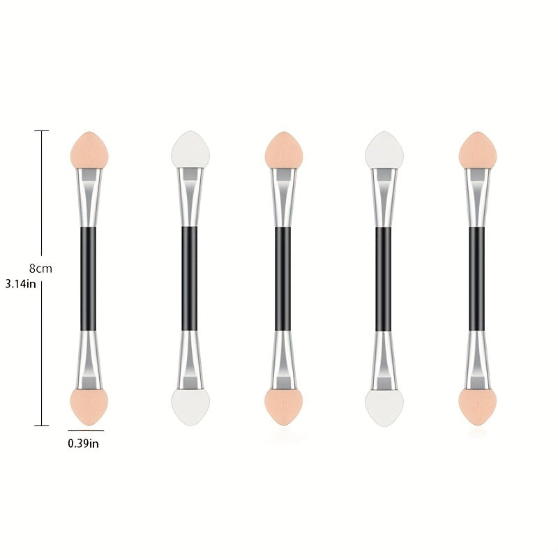 4pcs Double Head Eyeshadow Applicators Makeup Brush Sponge