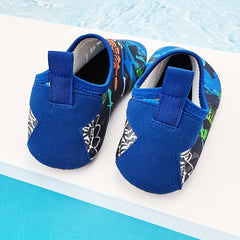 Dino Print Water Shoes for Boys Quick Dry Aqua Socks